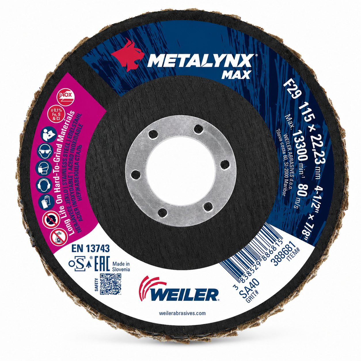 Metalynx Max - Purple Ceramic Max Flap Disc