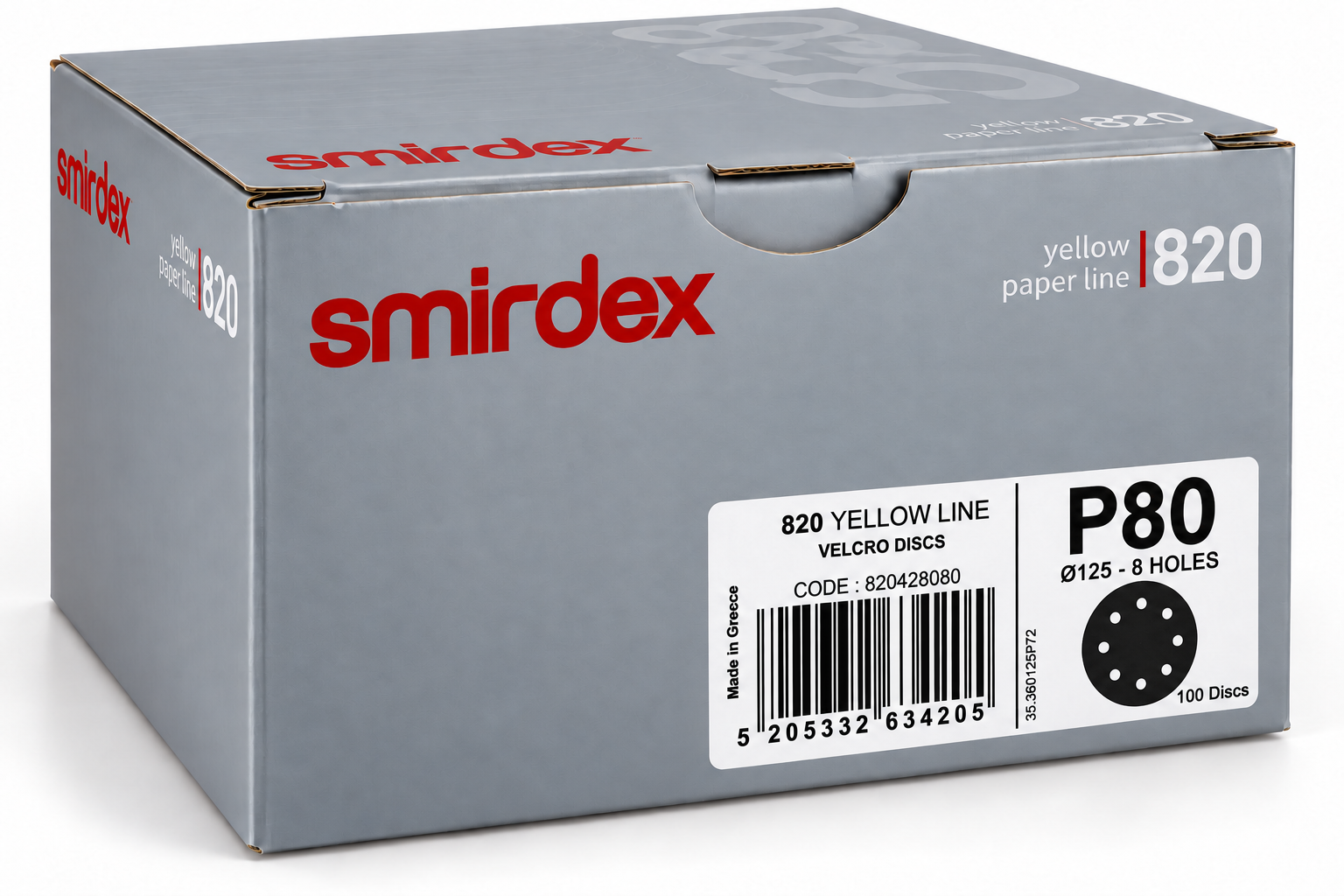 Smirdex - 820 Yellow Line Hook & Loop Discs – 8 Holes