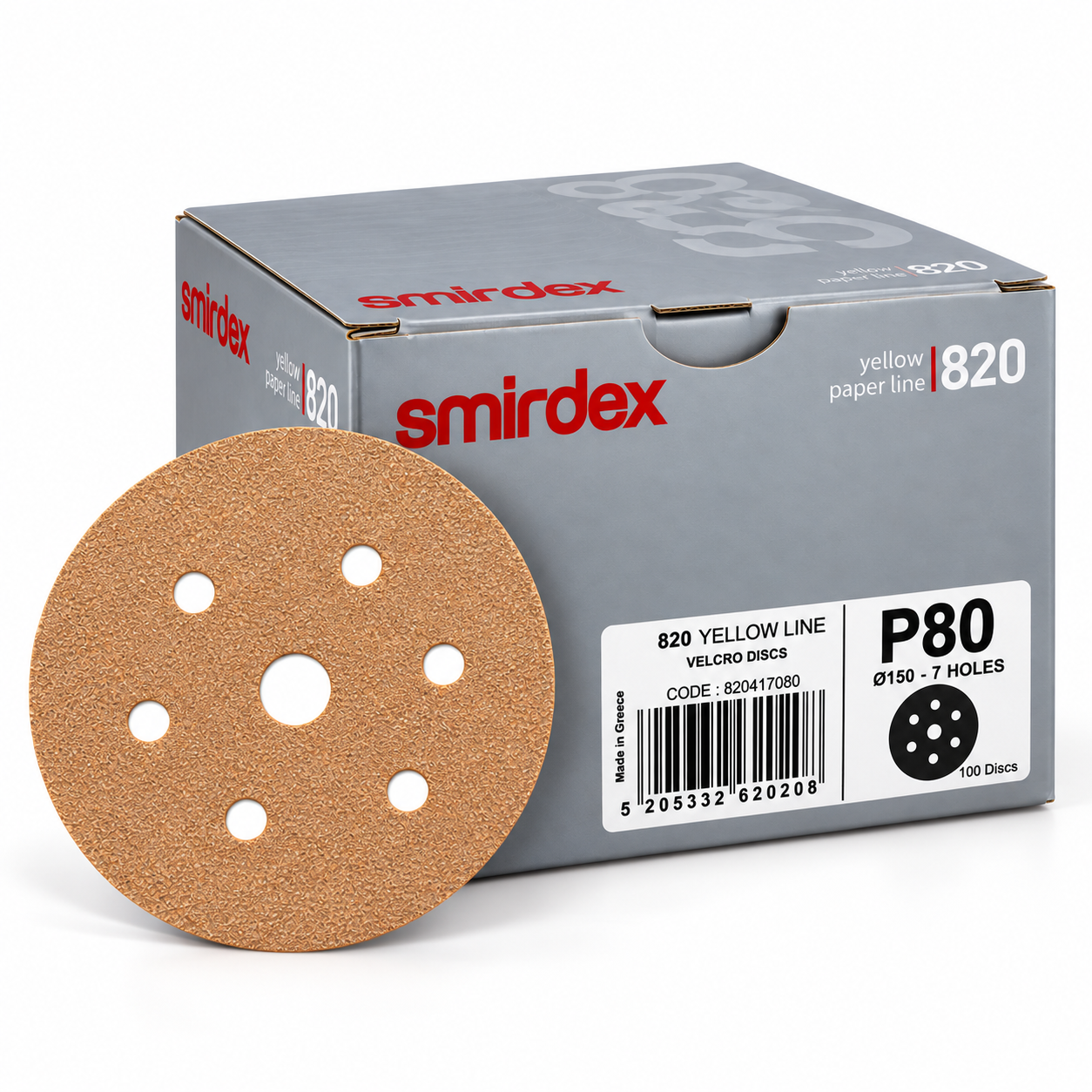 Smirdex - 820 Yellow Line Hook & Loop Discs – 7 Holes