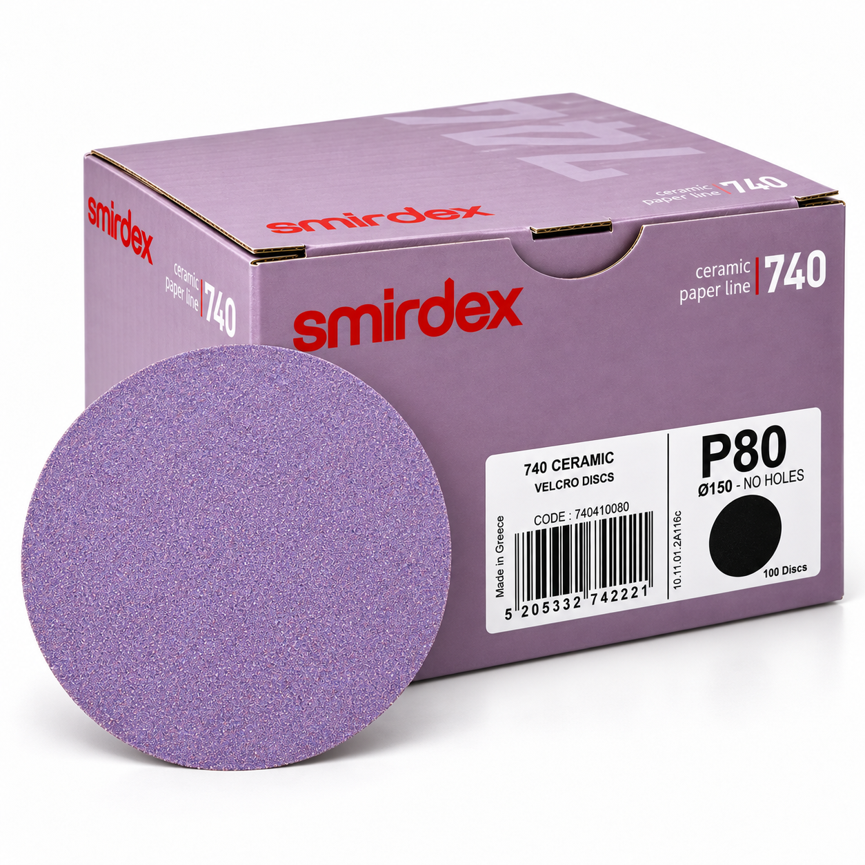 Smirdex 740 Ceramic Hook & Loop Discs – No Holes